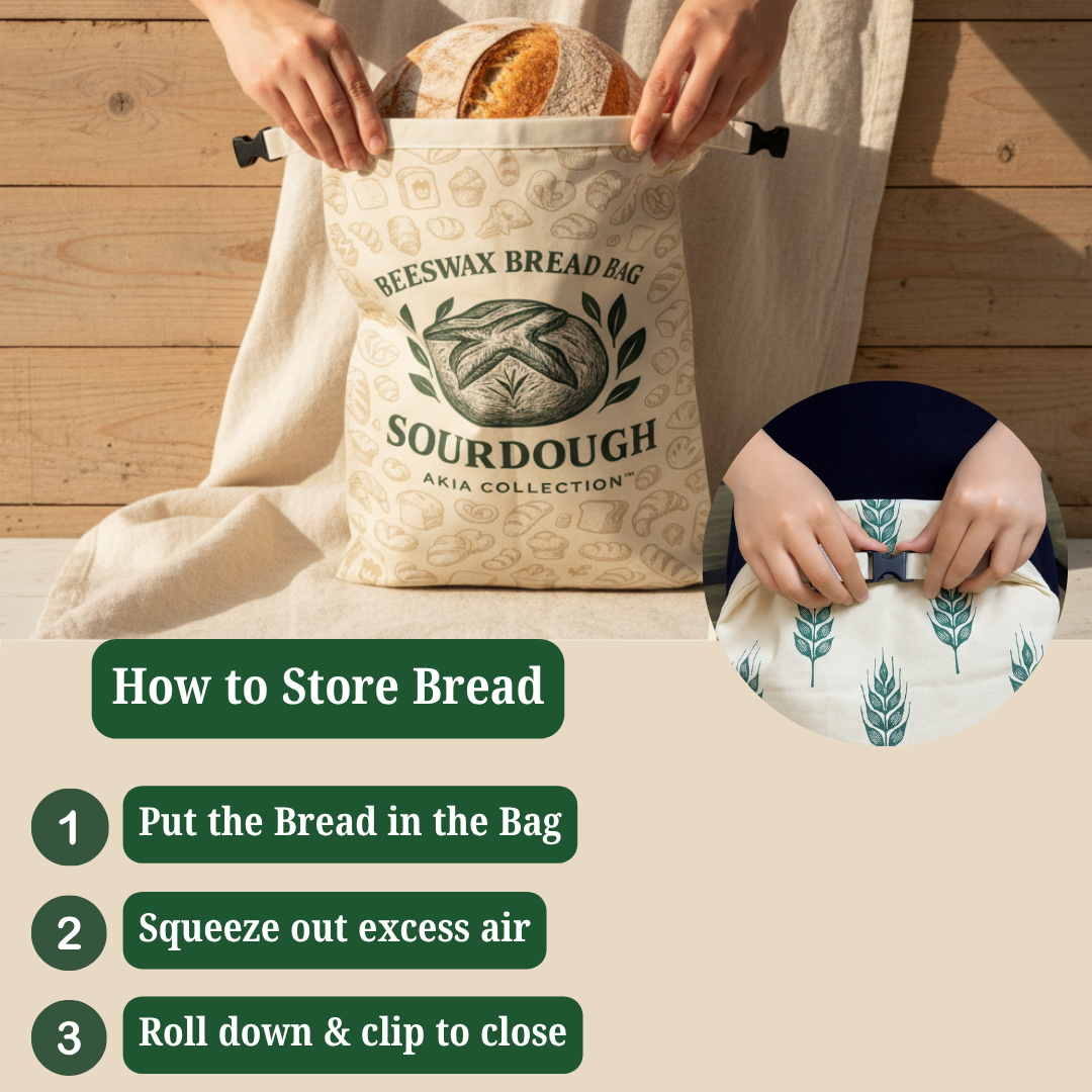Reusable Beeswax Bread Bags for Homemade Bread & Sourdough