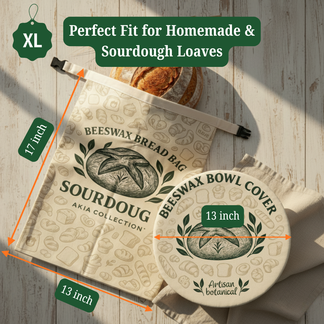 Reusable Beeswax Bread Bags for Homemade Bread & Sourdough