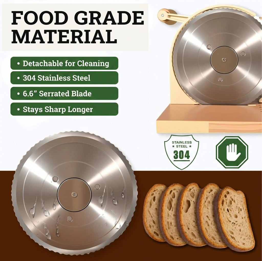Manual Bread Slicer: Adjustable Thickness for Homemade Bread