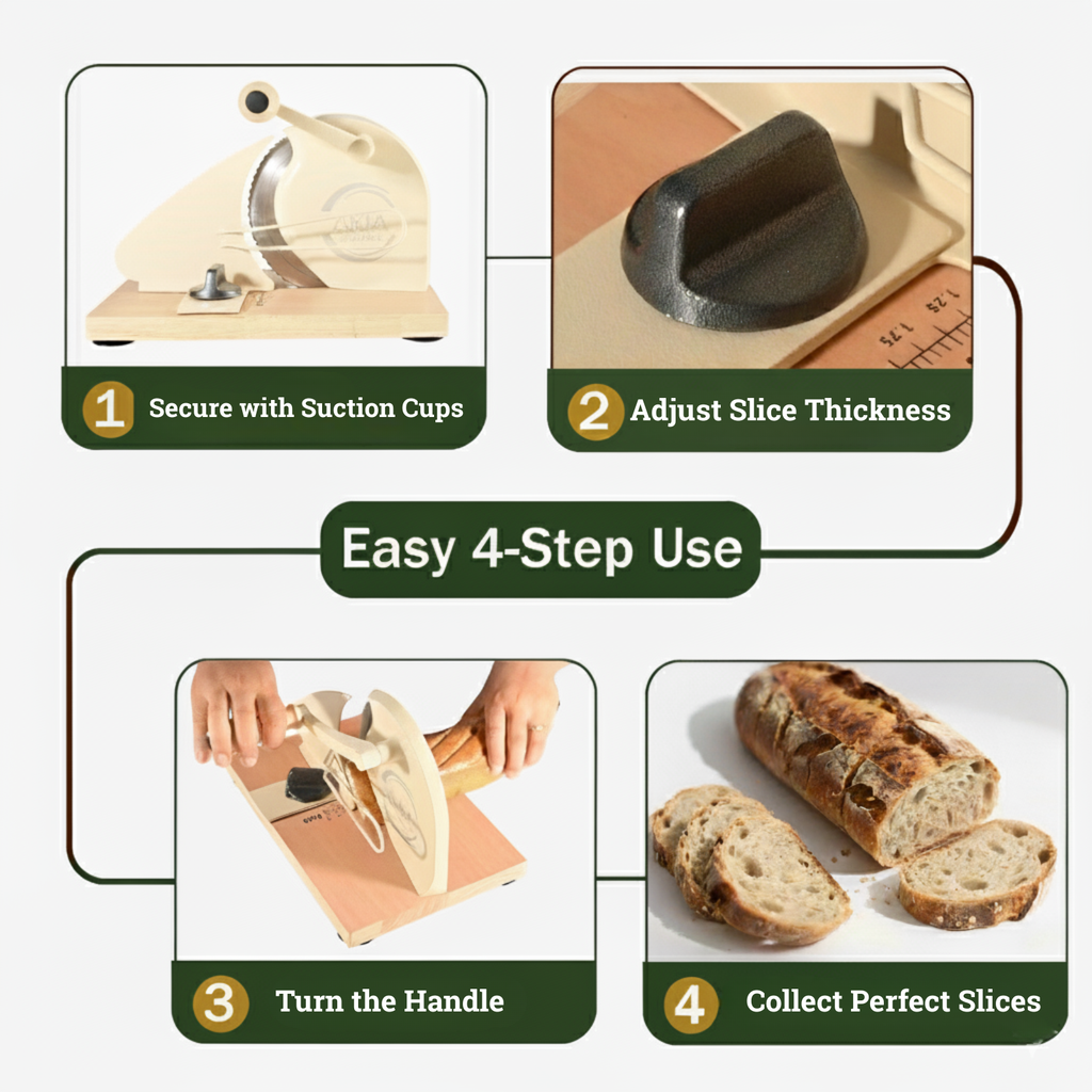 Manual Bread Slicer: Adjustable Thickness for Homemade Bread