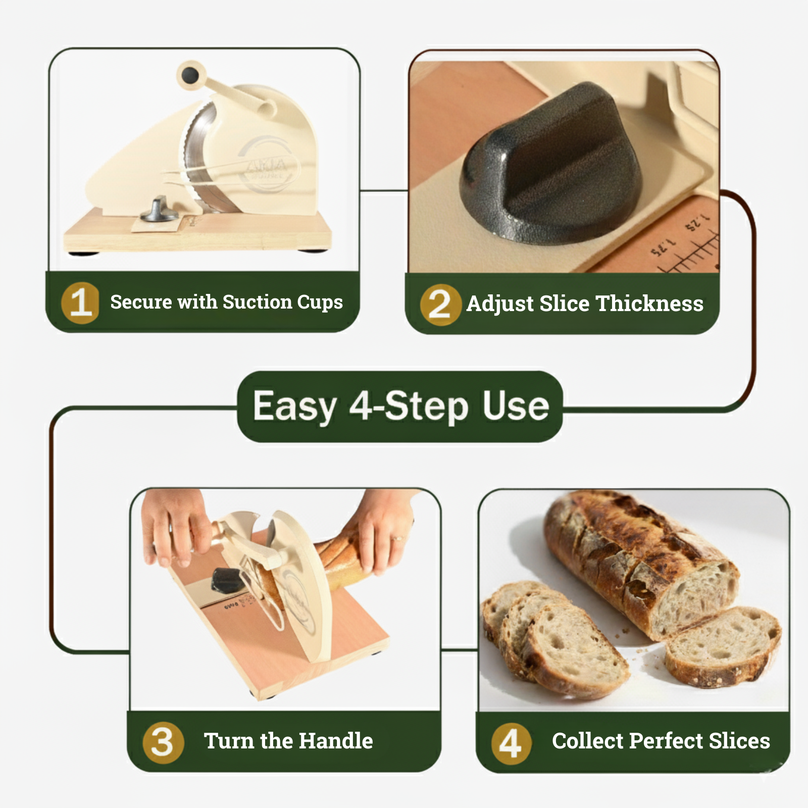 Manual Bread Slicer: Adjustable Thickness for Homemade Bread
