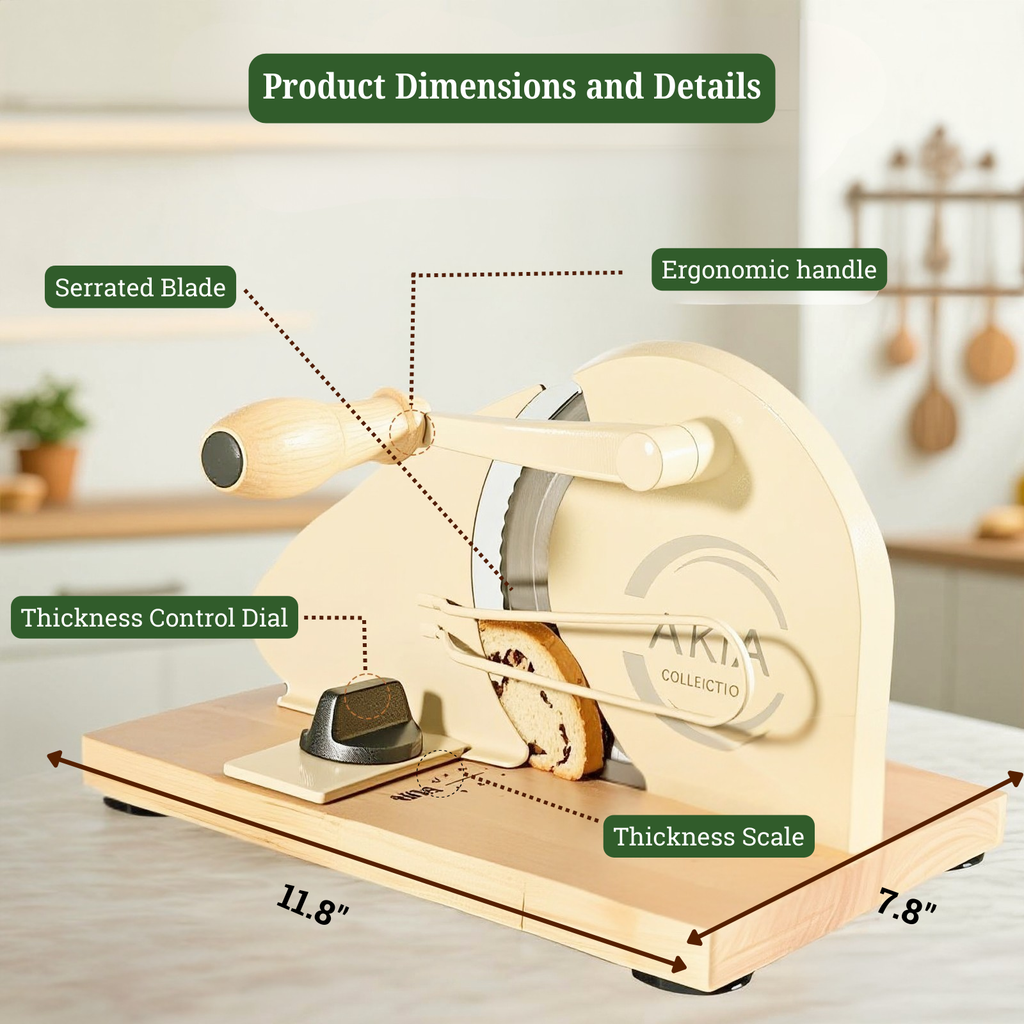 Manual Bread Slicer: Adjustable Thickness for Homemade Bread